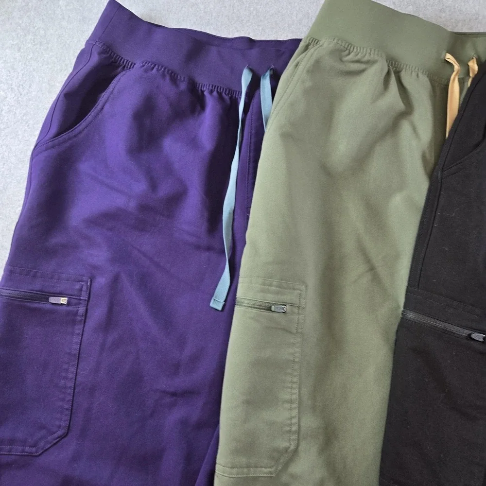 FIGS Pants Mens 36x32 Purple Cargo Relaxed Knit Polyester Viscose‎ Spandex